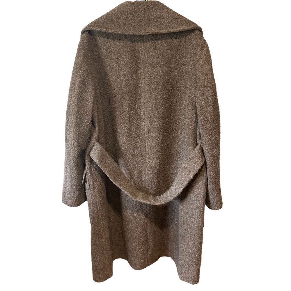 WYTHE SHAWL COLLAR WOOL COAT IN BROWN/ CREAM CASENTINO TWILL - Picture 3 of 12